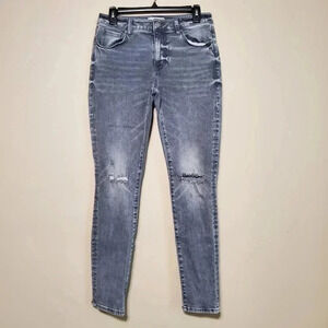 Cabi High Skinny Women's size 6 Distressed Gray Jeans Charcoal Denim Pants Slim